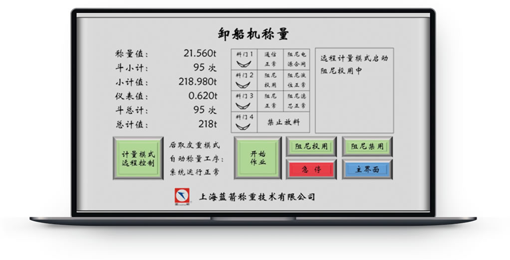 卸船機料斗動態計量系統